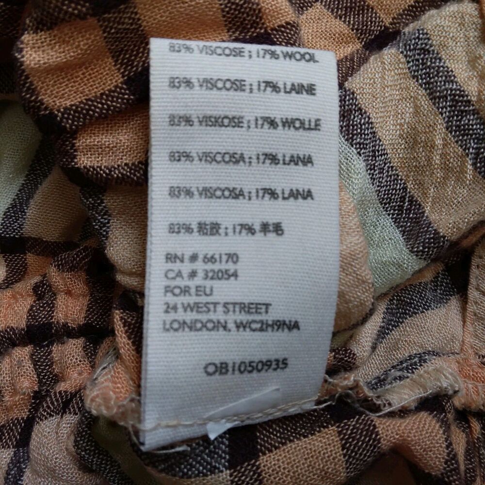 We The Free Pacific Dawn Peach Brown Plaid Button Down Top Boho Women's Shirt L - Picture 8 of 12